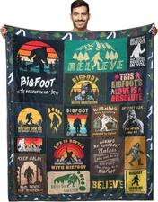 Bigfoot Blanket Sasquatch Throw Gifts - Big Foot Sasquatch Gifts, Bigfoot Gifts