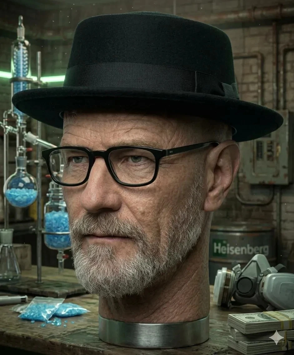 Breaking Bad Hat Walter White Cosplay Heisenberg Hat Pork Pie Cap in Black
