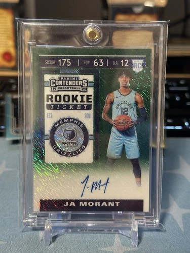 2019-20 Panini Contenders Ja Morant Ticket Auto Green Shimmer Prizm SSP RC
