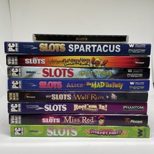 Lot Of 9 Slots PC CD-ROM Games Wolf Run Lobster Mania Jackpot Party Vintage