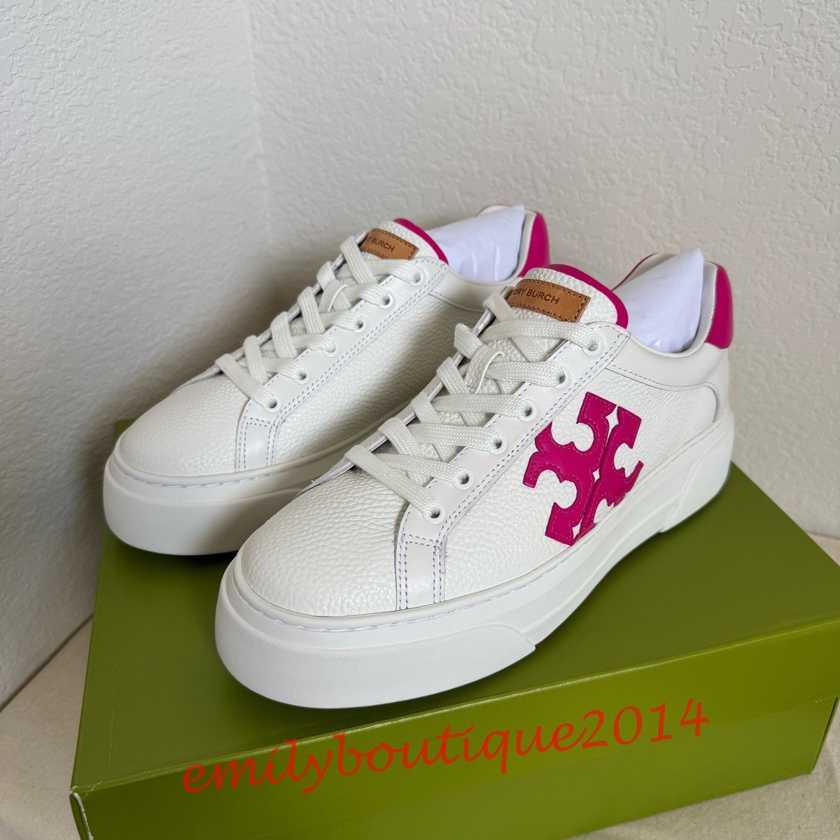 NIB Tory Burch Size 8.5 Signature Color Block Platform Leather