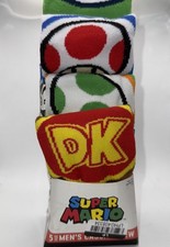 Super Mario 5pk Crew Sock Bundle. Size 10-13 Men  s
