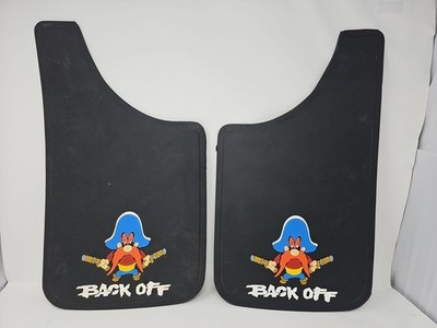 Yosemite Sam Back Off Easy Fit Mud Splash Guard Flap 11''x19'' Set of 2 Universal