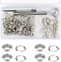 100Sets ÖSen Set Grommet Werkzeug, 6Mm MetallöSen-Set Mit 3Tlg Werkzeugset FüR L