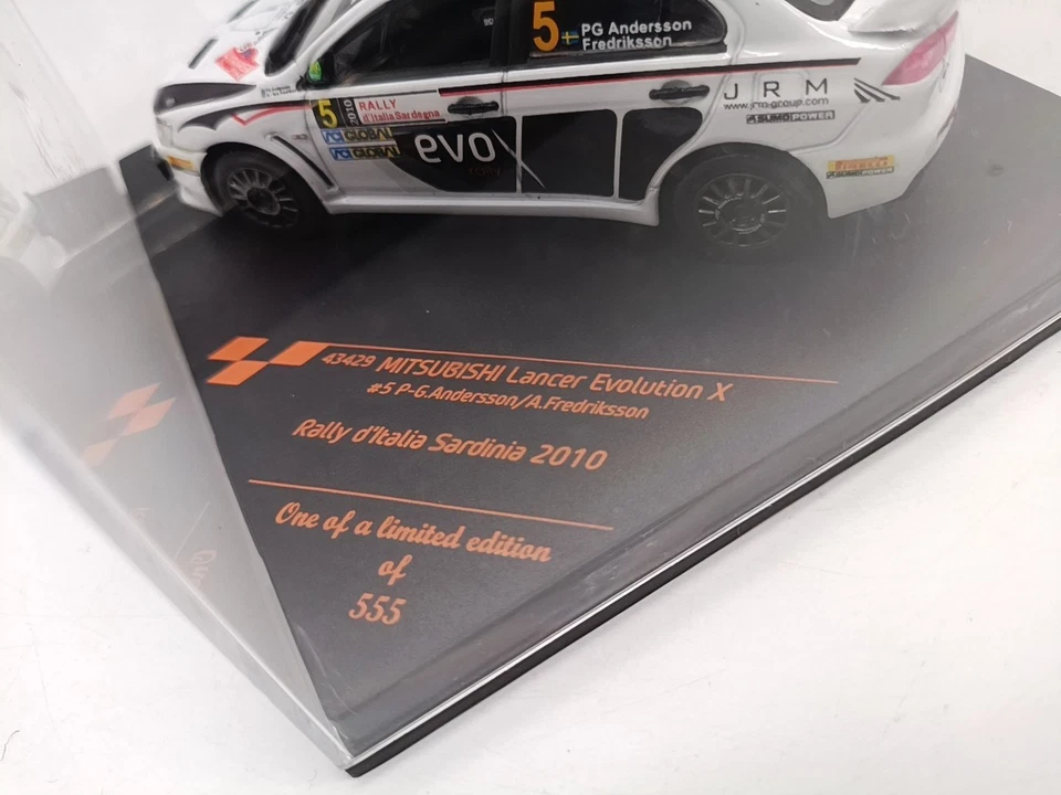Mitsubishi Lancer Evo X Rally Italia Sardegna 2010 #5 Andersson 1/43 Vitesse §§ - Immagine 2 di 4