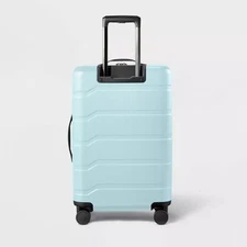 Hardside Medium Checked Suitcase Pink - Open Story