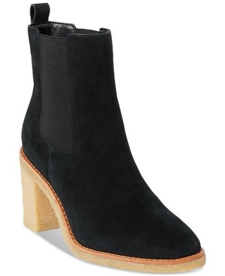 Lauren Ralph Lauren Women's Marianna Ankle Boots Leather Almond Block Heel S92