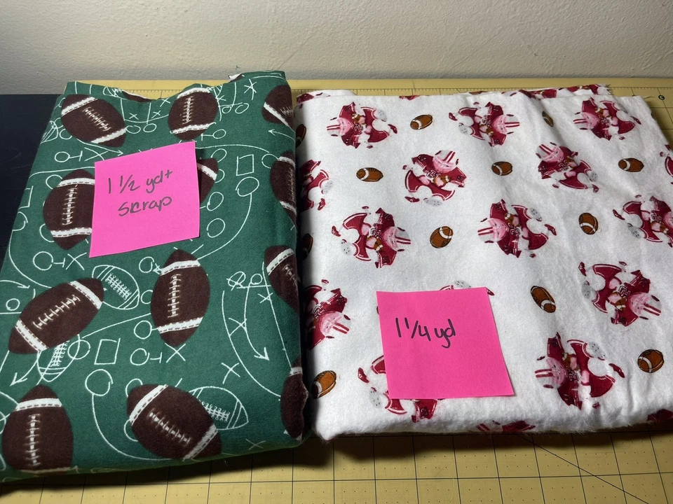 Quilter/Crafter Bundle—3+ Yards Flannel—Sports Prints—Football, Baseball - Image 2 of 4