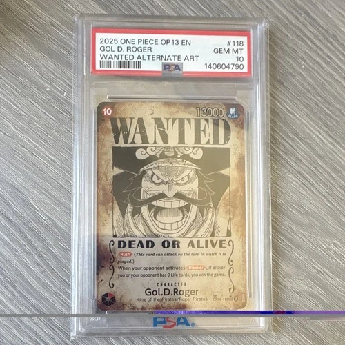 Bandai One Piece CCG Gol D. Roger OP09-118 SP Wanted Poster Foil PSA 10 English