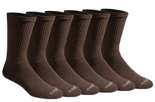 Dickies Men's Dri-Tech Essential Moisture Large, Solid Brown 6 Pairs 