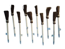 10 Fun Express Witch's Broom Pens Novelty Ballpoint Wooden Halloween Party Favor