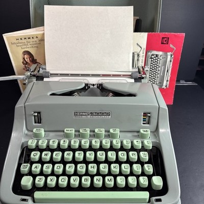 RARE Vintage HERMES 3000 Typewriter SEA FOAM GREEN 1967 | eBay