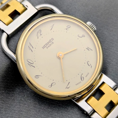 HERMÈS HERMES Arceau AR3.220 Cassa Quarzo Beige Misura (L) 24 5 mm SS Donna Lucida