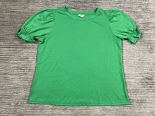 Crown & Ivy Top Womens XL Green Short Sleeve Polyester Blend