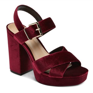 velvet platform heels