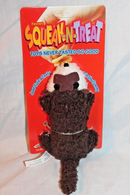 NEW IN PACKAGE FERRET SQUEAK-N-TREAT BROWN PLUSH