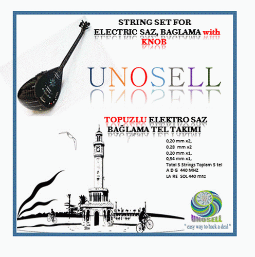 Saitensatz mit Knopf für Streichinstrument Langhals Elektro Saz   - Bild 7 von 7