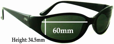 SFx Replacement Sunglass Lenses fits Bolle Coachwhip - 60mm Wide