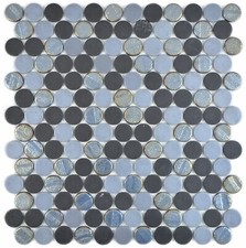 Knopfmosaik Rund mix Mosaikfliese matt Wand Küche Bad Dusche WB129-R05 | 1 Matte