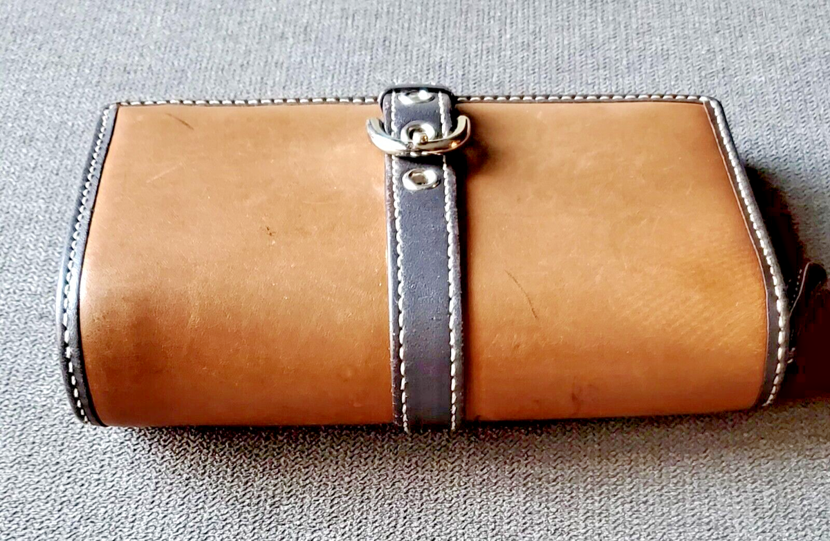 Vintage Coach Soho Buckle Bifold Brown Leather Wallet with Zip