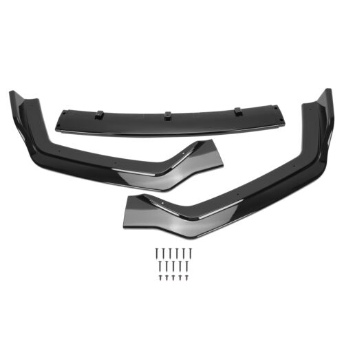 Fits Infiniti Q50 Sport 18-24 Gloss Black PP 3PC Front Bumper Lip Chin Splitter - Picture 14 of 23