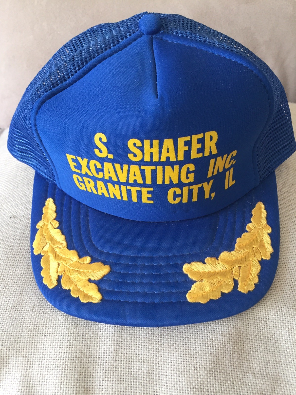 Vintage SnapBack Trucker Ball Cap Hat S Shafer Granite City Excavating