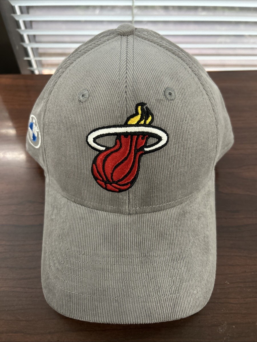 Miami Heat SnapBack Promo Hat Light Gray Corduroy NBA Basketball