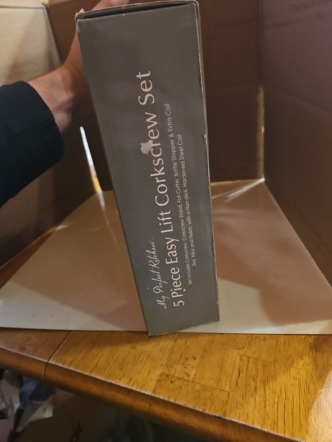 5-Piece Easy Lift Corkscrew Set - Zinc Alloy Original Box