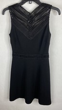 Guess Dress Womens 2 Black A Line Sleeveless Stretch High Waist