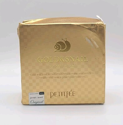 Petitfee Gold & Snail Hydrogel Eye Patch 60 Count Skin Firming & Glowing NEW