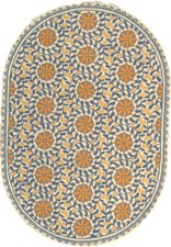 Safavieh Chelsea IVORY / BLUE 4'-6" X 6'-6" Oval Area Rug - HK150A-5OV