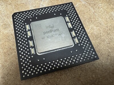 VINTAGE Intel Pentium MMX 200MHz 66MHz 2.8v Gold Socket 7 CPU ...
