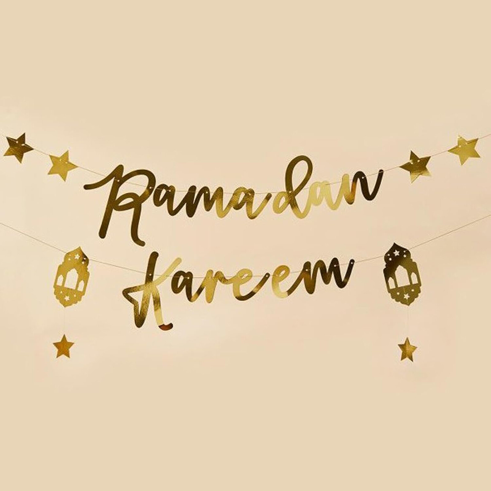 Ramadan Kareem Gold Banner Bunting Garland Eid Party Decoration