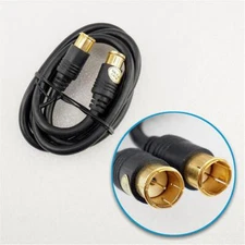 3Ft RG59 Push-On Quick Connect Black Coaxial Cable Gold Plated F Connector