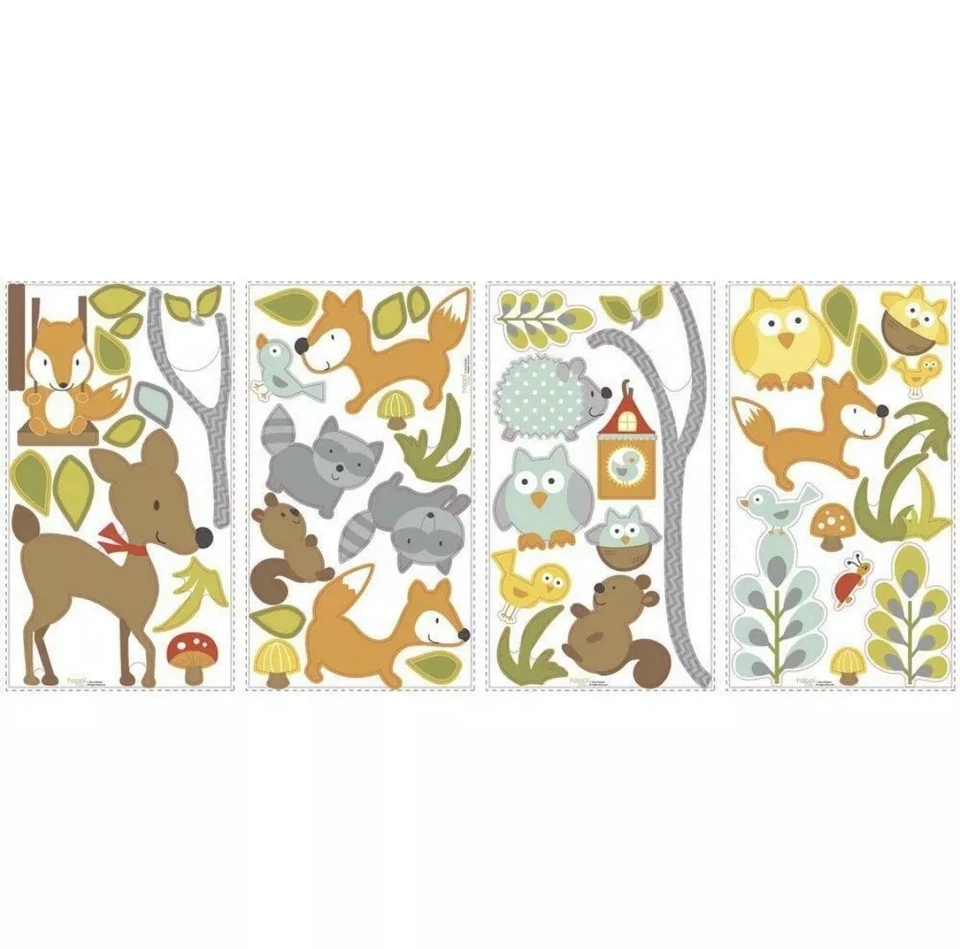 Calcomanías de pared para pelar y pegar árboles RoomMates Woodland Fox & Friends Foto 3 de 4