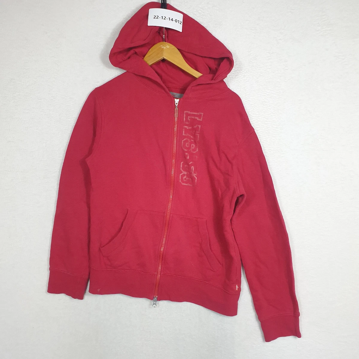 Levi s Mens Zip Up Jacket Size Small S Red Tech Fleece Hoodie Pack