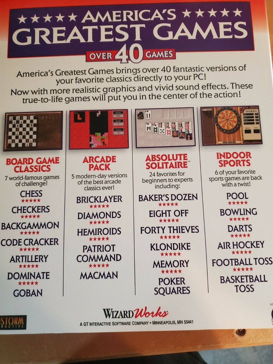 America's Greatest Games PC CD-ROM NEW 722242514557| eBay