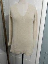 Aritzia WILFRED Knit V-Neck Sweater Tunic Cream XXS