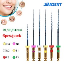 6PCS Dental Endo Files Root Canal Endodontic NITI Rotary File 21/25/31MM