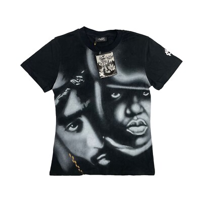 Vintage 90's 2PAC & Biggie T-Shirt Womens Small Black Air