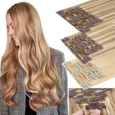 CLEARANCE 100 Real Double Weft Hair Extensions Clip in Remy Human Hair THICK US