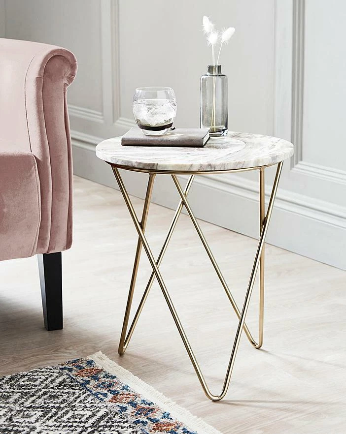 Grey and 2024 gold end table