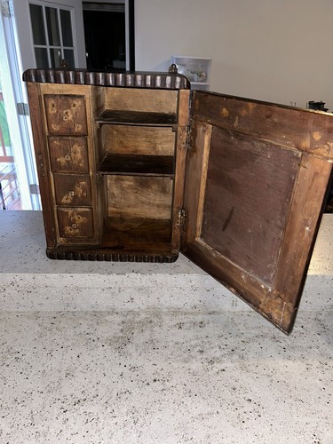 Antique Jelly Jar Cupboard Apothecary Cabinet Spice Medicine Primitive Rustic!