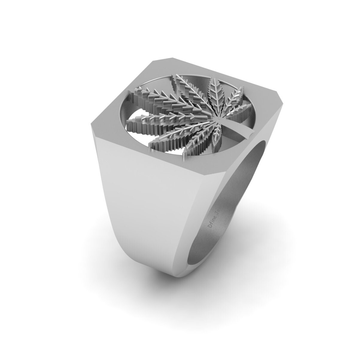 Marijuana Alianza para Hombre Hoja de Marihuana Anillo Cannabis 925 Plata