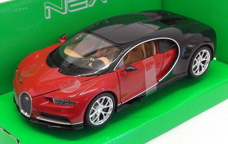 Welly 1/24 Scale Diecast 24077W - Bugatti Chiron - Black Red - Image 2 of 4