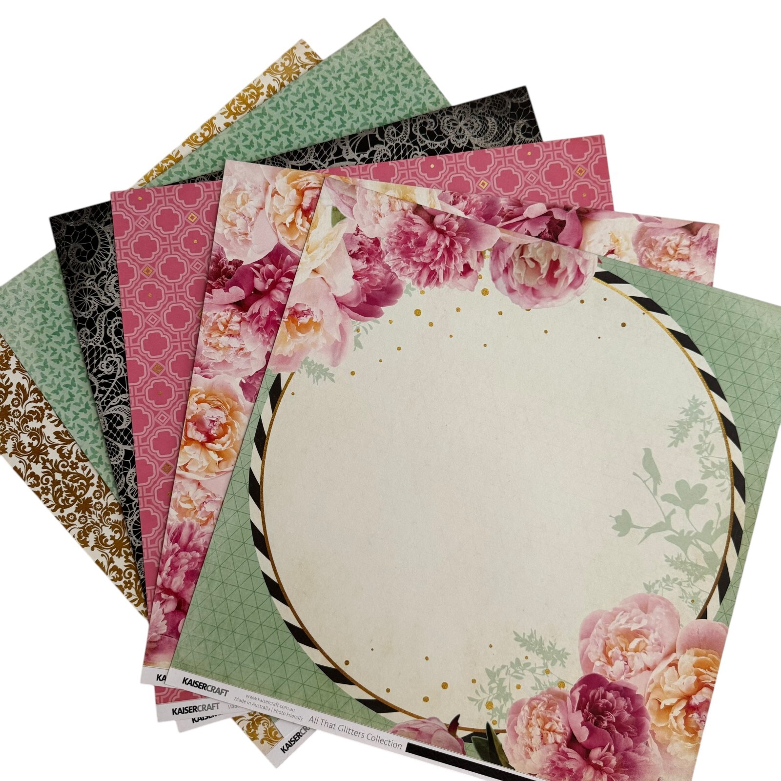 Scrapbook Kit Kaisercraft All That Glitters Collection Floral MCM Victorian NEW