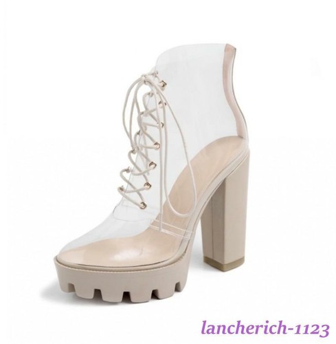 Womens Jellies Ankle Boots Clear 