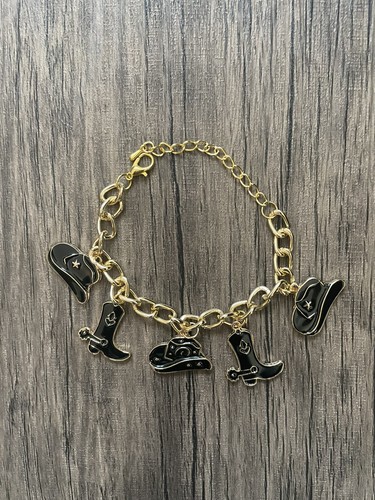 Handmade Black Western Charm Bracelet