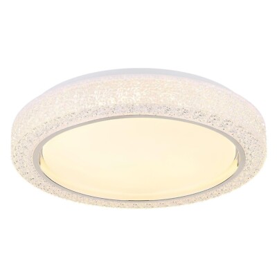 GLOBO LIAMI LED-Deckenlampe Deckenleuchte Kristalldekor Weiß Kunststoff Ø 40 cm