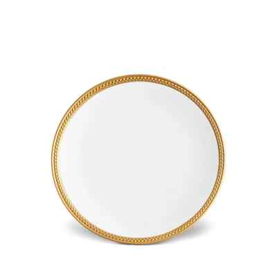 L'OBJET Soie Tresse Gold Dessert Plate NEW without Box